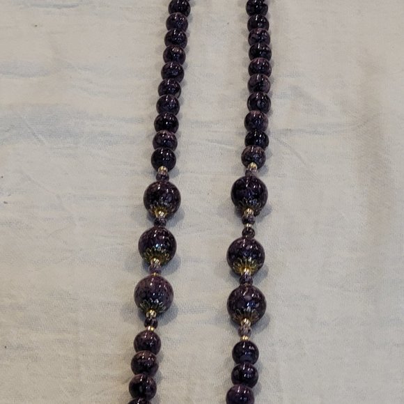 Vintage Beaded "Stone" Necklace - Picture 2 of 10